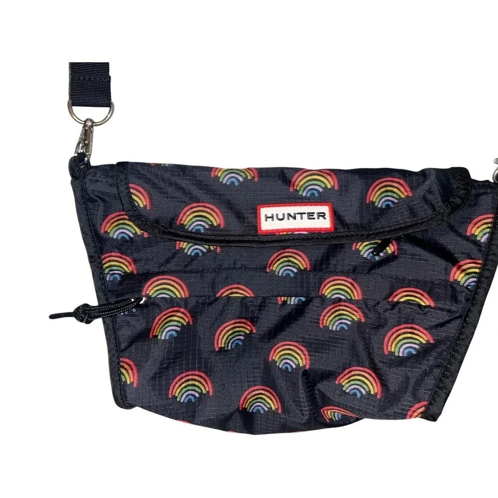 HUNTER Packable Crossbody Bag Mini Rainbow Print Dopamine Travel Festival Purse